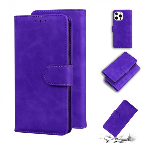 Sentez la peau Pure Couleur Horizontale Flip Cuir Coffret avec porte-cartes et portefeuille pour iPhone 13 Pro (violet) SH303D1723-33
