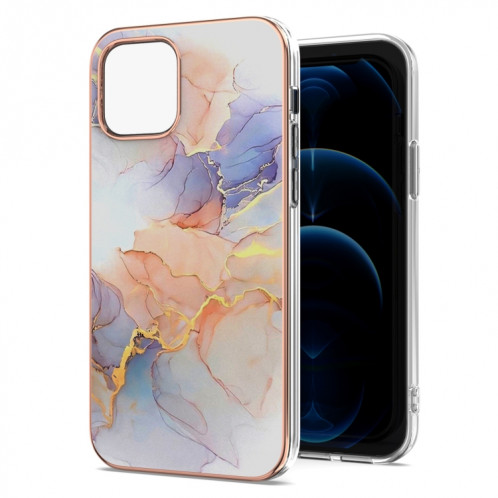 Motif de galvanoplastie IMD TPU Case antichoc pour iPhone 13 PRO (marbre blanc de la voie lactée) SH603C1007-35