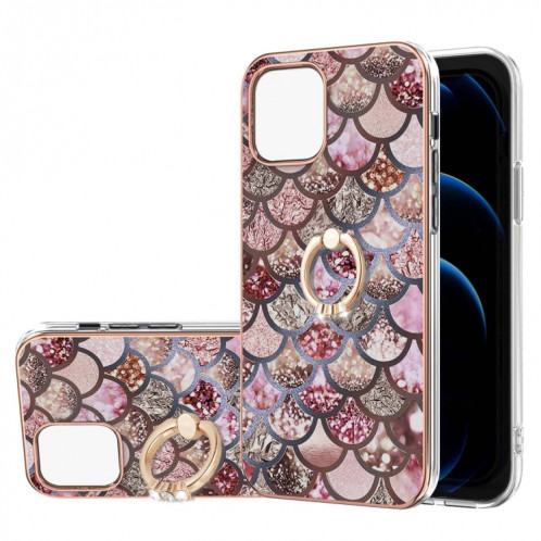 Motif de galvanoplastie IMD TPU Case antichoc avec porte-bague en strass pour iPhone 13 mini (balances roses) SH801A1652-34