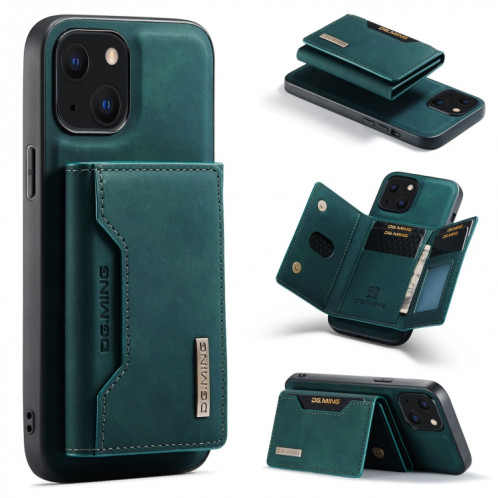 DG.ming M2 Series Sac de carte 3-Fold + Cas antichoc magnétique avec portefeuille et porte-portefeuille pour iPhone 13 (vert) SD302E545-39