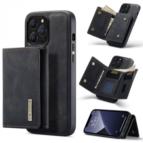 DG.ming M1 Série 3-Fold Multi Card Portefeuille + Boître antichoc magnétique avec fonction de support pour iPhone 13 Pro (Noir) SD403A381-39