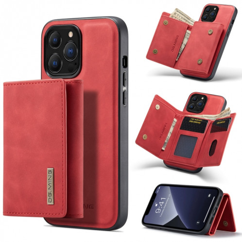 Portefeuille multi-cartes multiples de la série M1 série M1 + Boître antichoc magnétique avec fonction de support pour iPhone 13 Pro (rouge) SD403D790-39