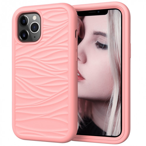 Motif de vague 3 en 1 Cas de protection Silicone + PC antichoc pour iPhone 13 Pro (Rose Gold) SH703F1560-36