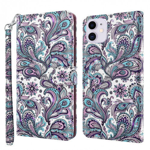 Motif de peinture 3D Horizontal Flip TPU + Coque en cuir PU avec porte-carte et portefeuille pour iPhone 13 Pro (motif de tourbillon) SH403E1748-37