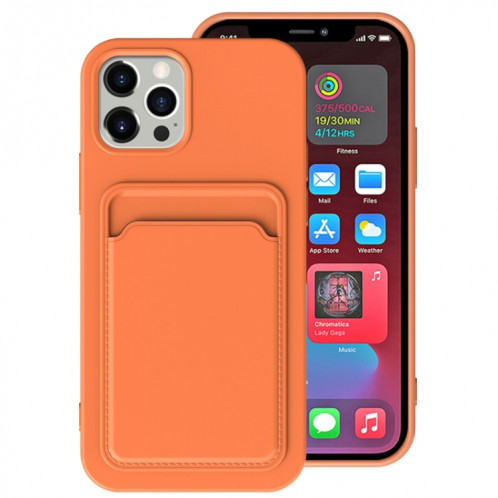 TPU + Doublure Flanelle Table antichoc avec machines à sous pour iPhone 13 (Orange) SH302G628-37