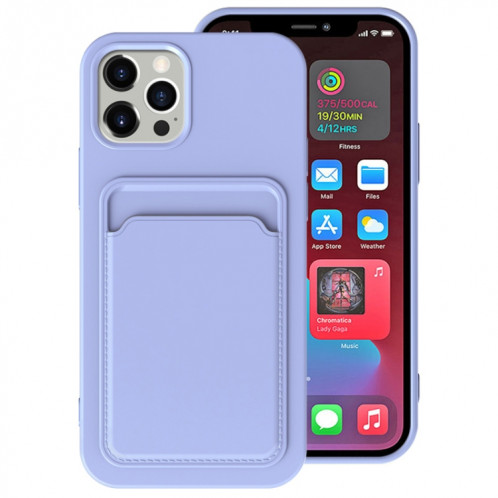 TPU + Doublure Flannel Cas antichoc avec machines à sous pour iPhone 13 (Violet léger) SH302J897-37