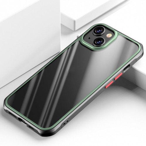 Belle couleur TPU + Case Clear PC Quatre-angles All-Inclusive Case pour iPhone 13 (Vert) SH502B955-38
