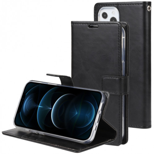 HOOSPERY Blue Moon Crazy Horse Texture Horizontale Flip Cuir Case avec support & Card Slot & Portefeuille pour iPhone 13 PRO (Noir) SG803I196-37