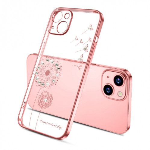 Étui de protection antichoc de diamant électrolytique TPU pour iPhone 13 Pro (Rose Gold) SH703E255-37