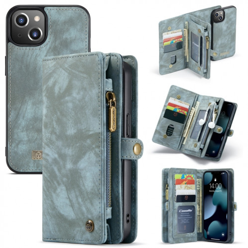 Caseme-008 étui en cuir horizontal multifonctionnel multifonctionnel détachable avec fente et portefeuille et cadre photo à glissière pour iPhone 13 (bleu) SC703D1855-37