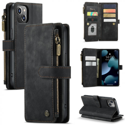 Caseme-C30 PU + TPU Horizontal Multifonctionnel Horizontal Horizon Case avec support et carte de portefeuille et de portefeuille pour iPhone 13 (noir) SC103A1114-37