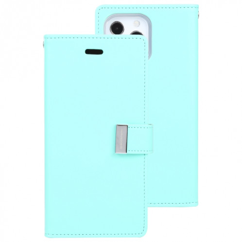 Diary Rich Diary Crazy Cheval Crazy Horse Texture Horizontal Flip Coating avec support et carte Slots & Portefeuille pour iPhone 13 Pro (Mint Green) SG003D1725-37