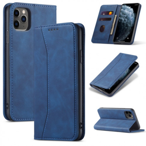 Texture de la peau Texture en peau de veau Magnétique Horizontal Horizontal Horizontal Coating avec support et carte de portefeuille et portefeuille pour iPhone 13 Pro (Bleu) SH903D1349-37