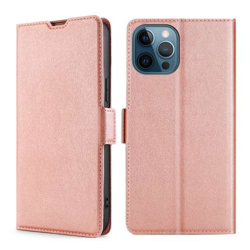 Boucle de tension ultra-mince Boucle latérale PU + TPU Horizontal Horizontal Too Horizon avec support et fente pour carte pour iPhone 13 Pro (Rose Gold) SH303D832-37