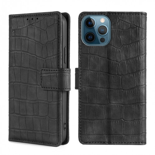 Texture de crocodile Texture de crocodile Fermoir magnétique Horizontal Flip PU Coque en cuir PU avec support & carte Slots & Portefeuille pour iPhone 13 Pro (Noir) SH403A693-38