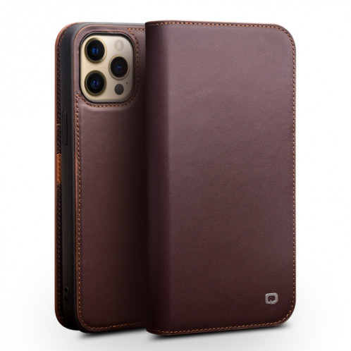 Horizontal Horizontal Horizontal Qialino avec support et portefeuille de cartes et portefeuille pour iPhone 13 Pro (Brown) SQ403B222-35