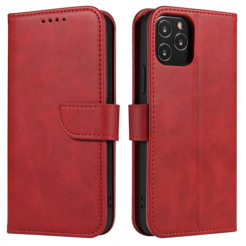Calf Texture Boucle Horizontal Flip Cuir Coffret avec porte-cartes et portefeuille et portefeuille pour iPhone 13 Pro (rouge) SH903E1793-38