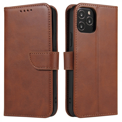 Calf Texture Boucle Horizontal Flip Cuir Coffret avec porte-cartes et portefeuille pour iPhone 13 Pro Max (Brown) SH904F626-38