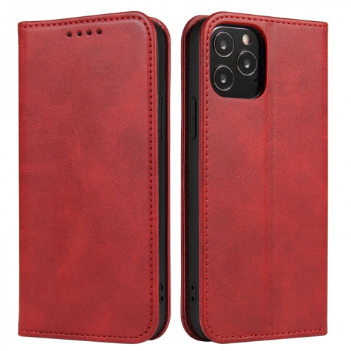 Cas de texture mollet Horizontal Horizontal Toas Cuir avec porte-cartes et portefeuille pour iPhone 13 Pro Max (rouge) SH204B221-38