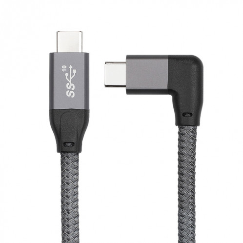 Coude USB-C / C / C Couche C / C sur USB-C / Type-C Câble de données Full-Fonction masculin avec marque électronique, longueur de câble: 0.5m SH2801719-37