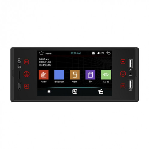 SW150 5 pouces HD écran tactile double usb voiture mp5 lecteur bluetooth inversant carte vidéo u disque radio SH12941134-311