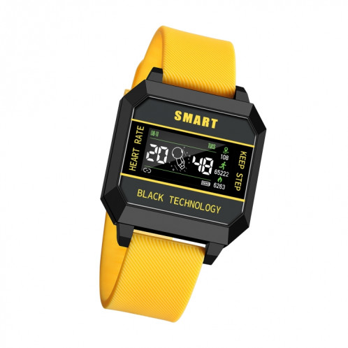 F8 0.96 pouces TFT Screen Screen Life Smart Watch, Support Surveillance du sommeil / Surveillance de la fréquence cardiaque / Surveillance de la pression artérielle / Rappel d'impulsions (jaune) SH401B1763-39