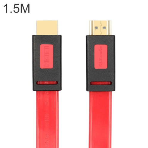 ULT-UNITE 4K ULTRA HD Plaqué Gold HDMI au câble plat HDMI, longueur de câble: 1,5 m (rouge transparent) SU502A1525-36