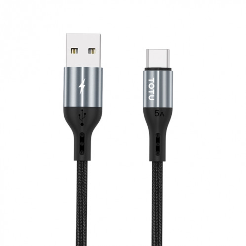 Totudesign BT-015 Série SPEDY SÉRIE II 5A TYPE-C / USB-C Câble de données de chargement rapide, longueur: 1,2 m (gris) ST201A594-37