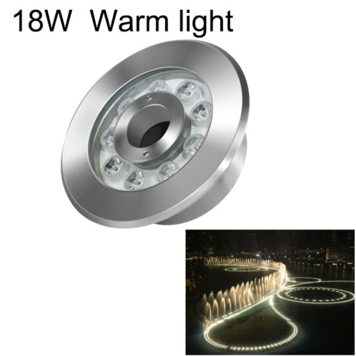 Lampe de fontaine sous-marine en acier inoxydable à anneau de paysage 18W LED (lumière chaude) SH004B138-37