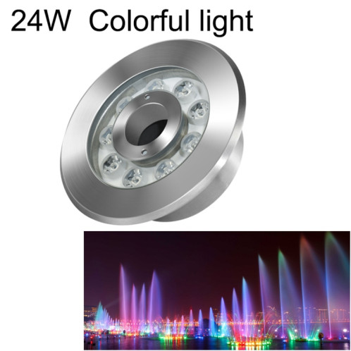 24W Paysage Coloré Couleur Change Change Bague LED Acier inoxydable Fontaine sous-marine Lumière (colorée) SH305A1304-38