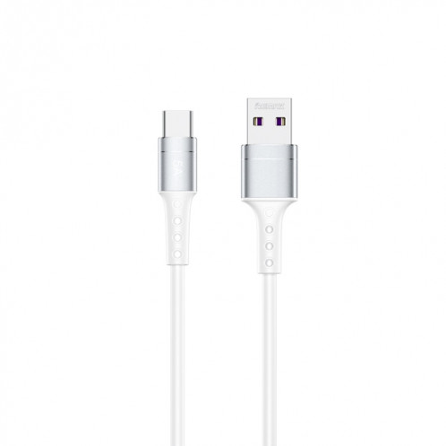 Remax RC-198A Enchaînant II Série 5A USB au câble de données de charge rapide USB-C / TYPE-C, longueur de câble: 1m (blanc) SR401A559-35