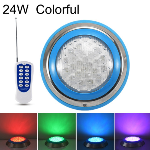 Lumière sous-marine de paysage de lumière de piscine murale en acier inoxydable LED 24W (lumière colorée + télécommande) SH806A733-310