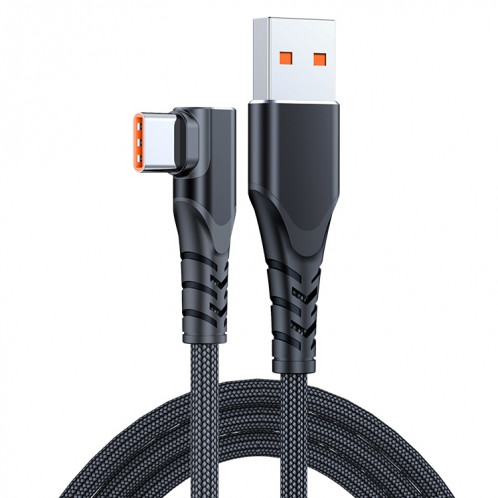6A 66W USB à USB-C / Type-C Coucher de téléphone mobile Câble de données rapide, longueur: 0.5m (noir) SH501A1512-37