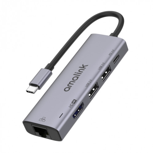 Amalink 95125D Type-C / USB-C à HDMI + PORTS HUB USB + PD 3.0 Multi-Fonctions (gris) SA101A1113-37