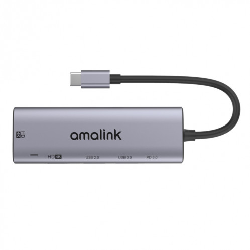 Amalink 95126 Type-C / USB-C à Dual HDMI + 2 ports USB + PD 3.0 Hub multifonctions (gris) SA501A65-37