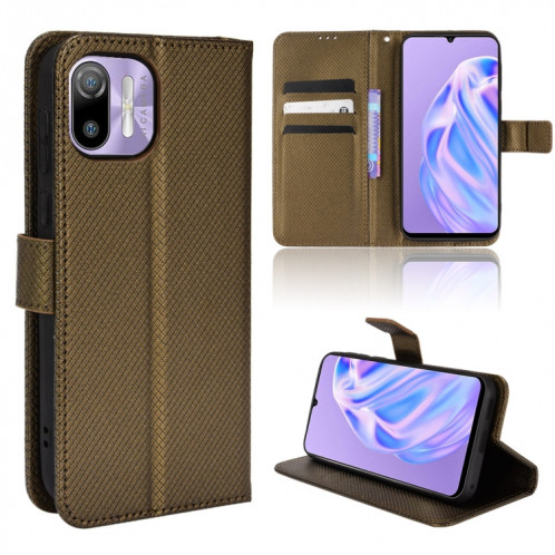 For Ulefone Note 6/ Note 6P Diamond Texture Leather Phone Case(Copper) SH703D1757-37