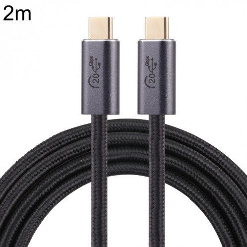 20 Gbps USB 3.2 USB-C / Type-C mâle au câble de données tressé masculin USB-C / C / C / C / C / de la longueur du câble: 2m (noir) SH204A1262-34