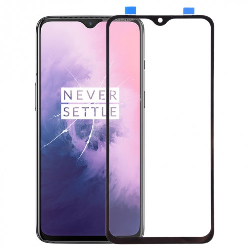 Pour OnePlus 7 lentille extérieure en verre d'écran avant avec adhésif optiquement transparent OCA SH2906749-37