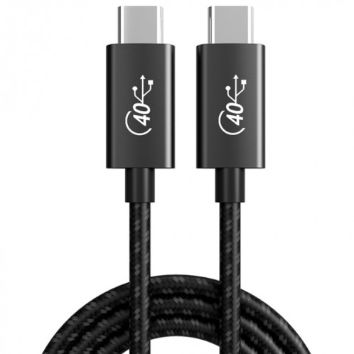 PD 100W USB-C / Type-C à USB-C / Type-C Thunderbolt 4 Câble de données complet de la fonction, Longueur du câble: 2M (maille noir et gris) SH504A1253-37