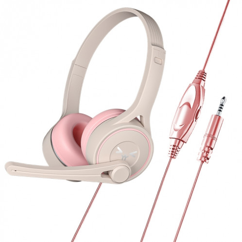 SOYTO SY-G30 Casque de jeu ergonomique à suppression de bruit filaire, interface : 3,5 mm (gris rose) SS701B1189-36