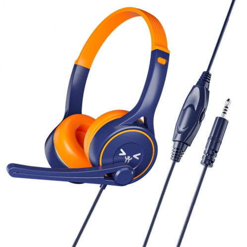 SOYTO SY-G30 Casque de jeu ergonomique à suppression de bruit filaire, interface : 3,5 mm (bleu orange) SS701C1458-36