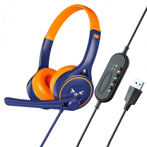 SOYTO SY-G30 Casque de jeu ergonomique à suppression de bruit filaire, interface : USB (bleu orange) SS702C1978-36