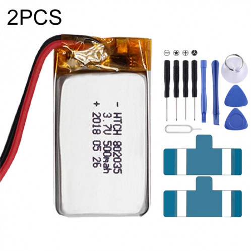 Remplacement de batterie Li-polymère 2 pièces 802035 500mAh SH6606354-34