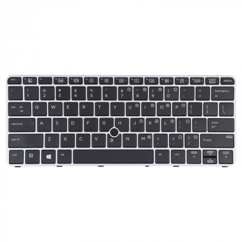 Pour clavier HP EliteBook 820 G3 US Version avec rétroéclairage et pointage (argent) SH702A106-35