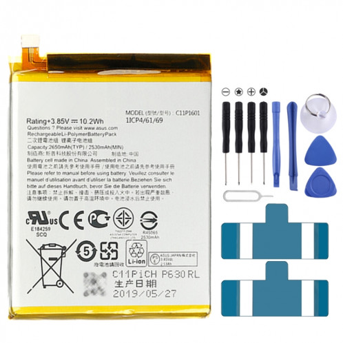 C11P1601 2650 mAh pour le remplacement de la batterie Li-polymère ASUS Zenfone 3 SH9512950-34