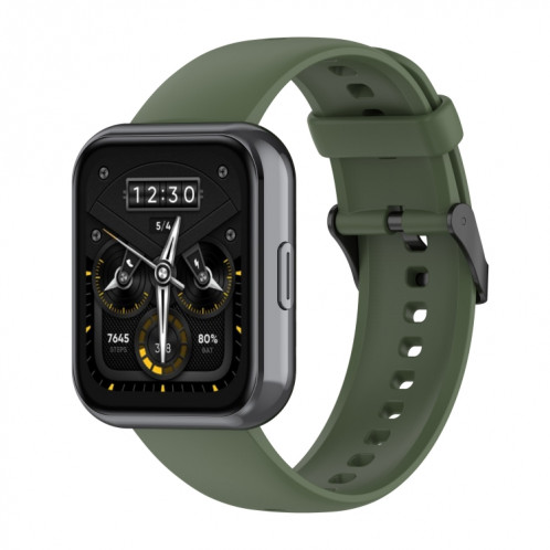 Pour Realme Watch 3 Bracelet de montre en silicone souple de couleur unie (vert foncé) SH601A1076-37