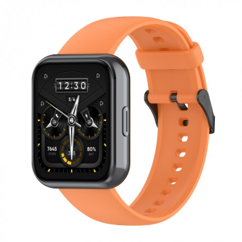 Pour Realme Watch 3 Bracelet de montre en silicone souple de couleur unie (Orange) SH601E620-37