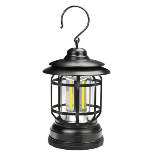 Lampe suspendue rétro portable lanterne camping tente lumière, type : chargement USB (noir) SH202A1140-39