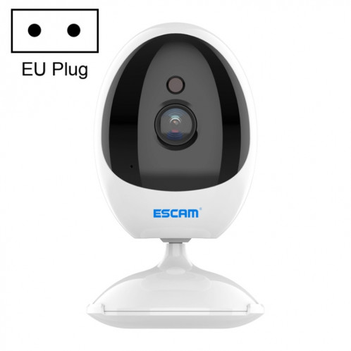 ESCAM QF006 3MP 1296P HD Caméra IP PTZ intérieure sans fil IR Vision nocturne AI Détection humanoïde Moniteur de vidéosurveillance de sécurité à domicile, Type de prise: Prise UE (Blanc) SE003A1196-313