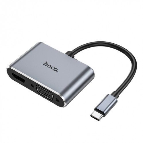 hoco HB29 Easy-lead USB-C / Type-C Convertisseur Multifonction HDTV+VGA HUD (Tarnish) SH701A1856-36